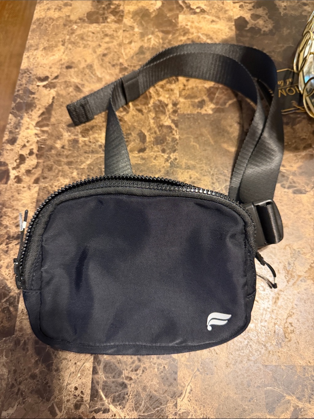 Fabletics Black Nylon Belt Bag with Logo